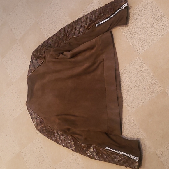 Dragon Scale & Leather Jacket, Sz 38 - Picture 9 of 12